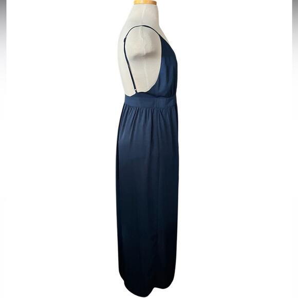Olive + Oak Wrap Hi Low Dress Blue Size Medium NWOT - Picture 9 of 11
